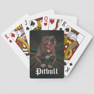 Pitbull Playing Cards