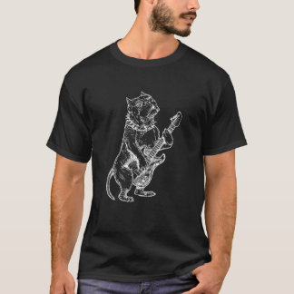 Pitbull Playing Guitar Dog Guitarist Animal Rock M T-Shirt