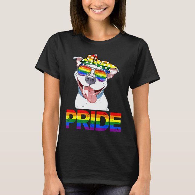 Pitbull Pride Lgbt Pride Pitbull Lover Gay Lesbian T-Shirt (Front)