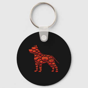 Pitbull Pumpkin Jack O Lantern Halloween Mens Wome Key Ring