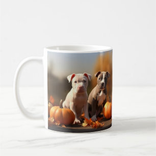 Pitbull Puppy Autumn Delight Pumpkin Coffee Mug