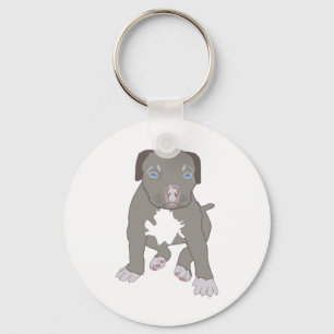 Pitbull Puppy Key Ring