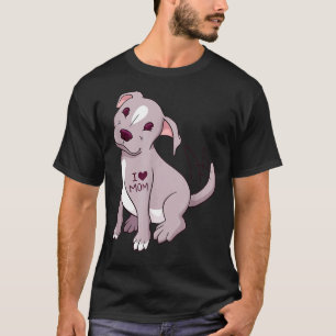 Pitbull Puppy Tattoo I Heart Mum T-Shirt