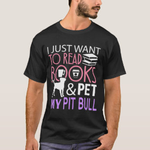 Pitbull Reading Book Dog Read Tee