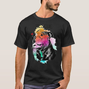Pitbull Rescue Dog Adopt Dont Shop Watercolor Mum T-Shirt