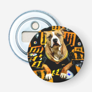 Pitbull Rescue Dog Football Fanatic Bottle Opener