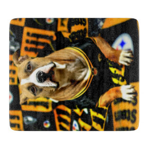 Pitbull Rescue Dog Football Fanatic Cutting Board