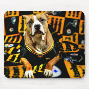 Pitbull Rescue Dog Football Fanatic Mouse Mat