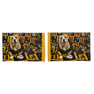Pitbull Rescue Dog Football Fanatic Pillowcase