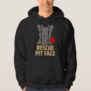 Pitbull Rescue Pit Face Funny Cute Hoodie