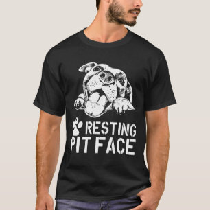 Pitbull Resting Pit Face Rescue Pitbull Drawing T-Shirt
