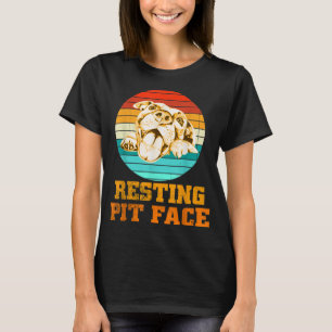 Pitbull Resting Pit Face Vintage Pitbull Dogs Love T-Shirt