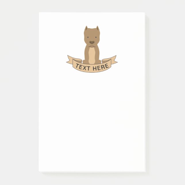 Pitbull Ribbon Tag Post-it Notes (Front)