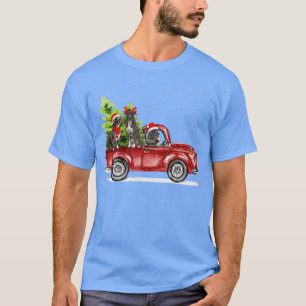 Pitbull Santa Reindeer Red Truck Snow Christmas Tr T-Shirt