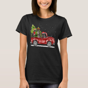 Pitbull Santa Reindeer Red Truck Snow Christmas Tr T-Shirt