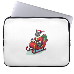Pitbull Santa Ride Laptop Sleeve