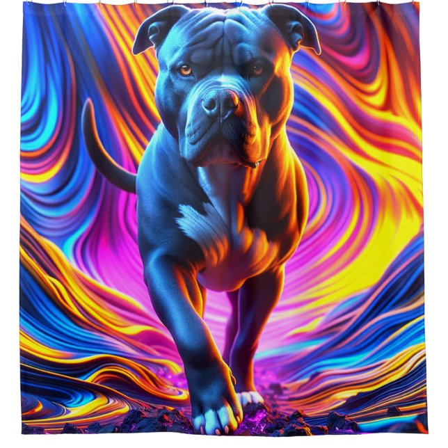 Pitbull Shower Curtain (Front)