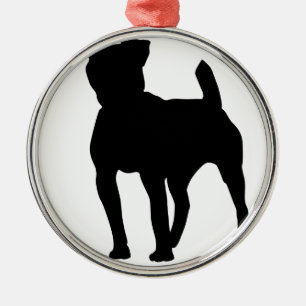 Pitbull Silhouette Metal Tree Decoration