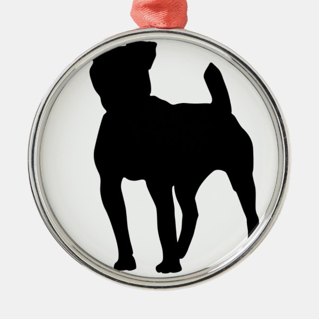 Pitbull Silhouette Metal Tree Decoration (Front)
