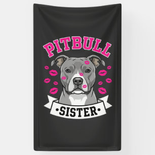 Pitbull Sister Dog Lover Vector Design Banner
