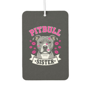 Pitbull Sister Dog Lover Vector Design Car Air Freshener