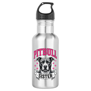 Pitbull Sister Vintage Dog Lover Vector Design_1 532 Ml Water Bottle