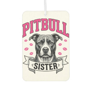 Pitbull Sister Vintage Dog Lover Vector Design_1 Car Air Freshener