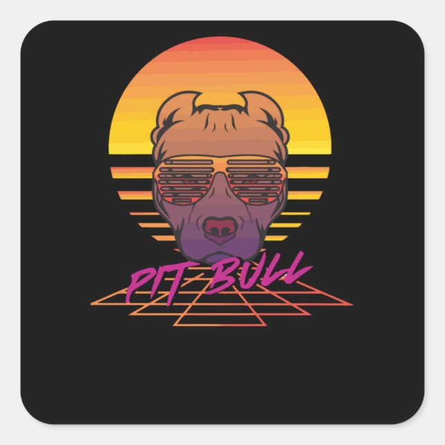Pitbull Square Sticker (Front)