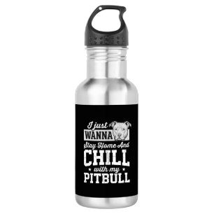Pitbull Stay Home And Chill Design 532 Ml Water Bottle