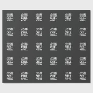 Pitbull Stay Home And Chill Design Wrapping Paper