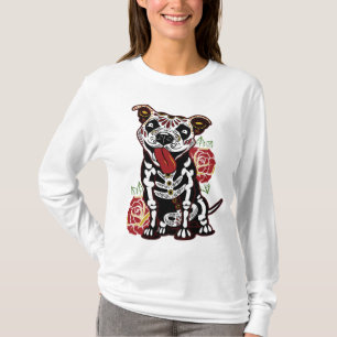 Pitbull Sugar Skull for Women Men Pitbull Mum Dad T-Shirt