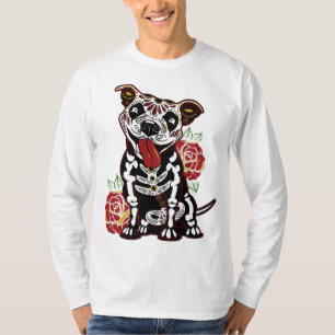 Pitbull Sugar Skull for Women Men Pitbull Mum Dad T-Shirt