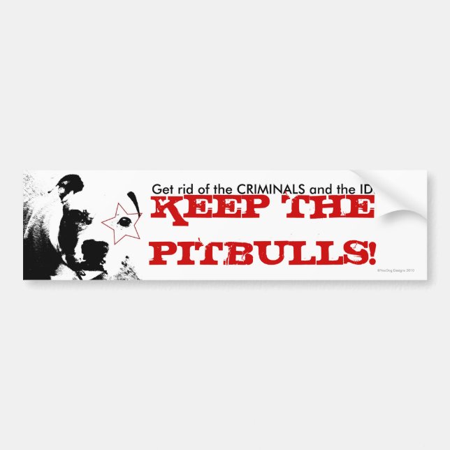 Pitbull Supporter Bumper Sticker (Front)
