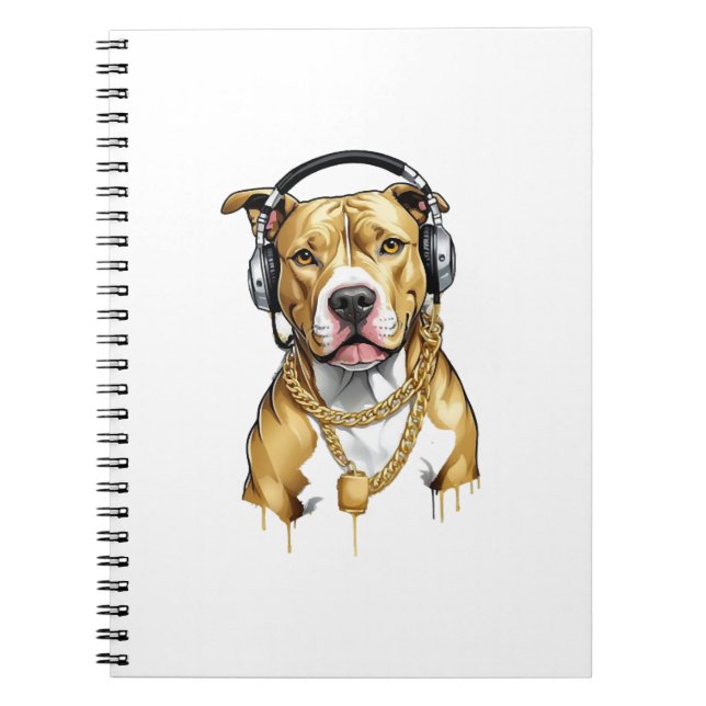 Pitbull T-shirt street style Notebook (Front)