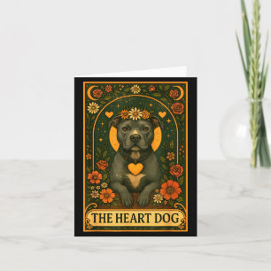 Pitbull Tarot Card Vintage Cute Pit Bull The Heart