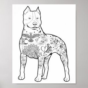 Pitbull Tattoos Design Dog Trainer Cool Pitbulls A Poster