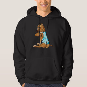 Pitbull Tattoos I Love Dad Sitting Funny Fathers D Hoodie