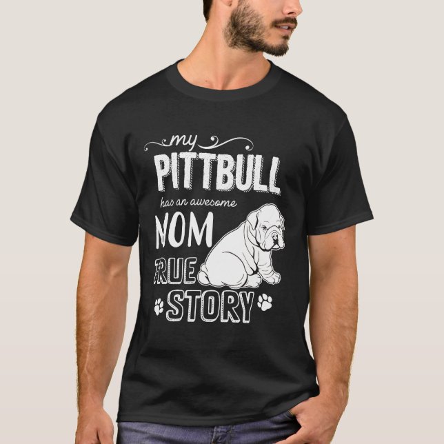 Pitbull Tee For Puppy Lover Who Has England Bull M (Front)