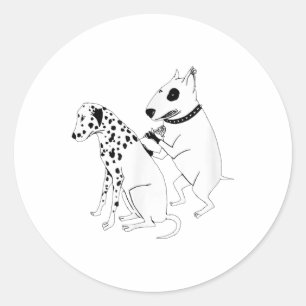 Pitbull Terrier Dog Animal Dalmatian Tattoo Puppy Classic Round Sticker