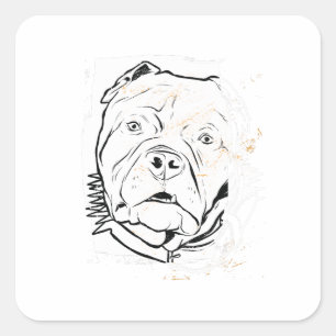 Pitbull Terrier Fearless Dog Square Sticker