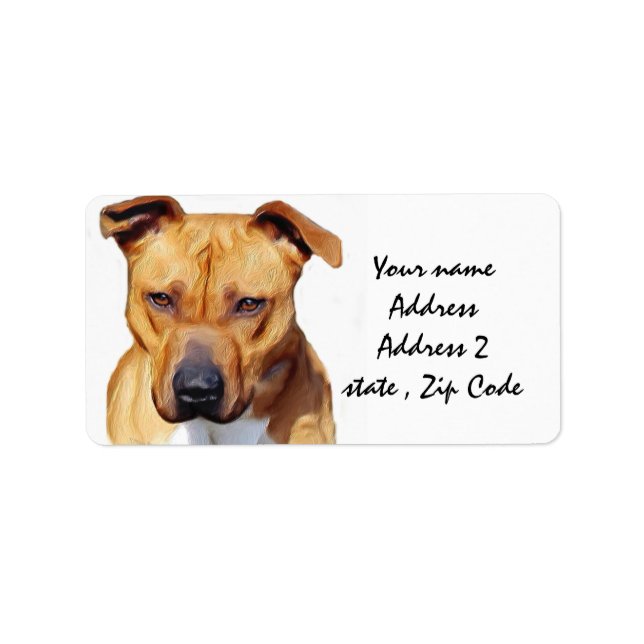 Pitbull Terrier Label (Front)