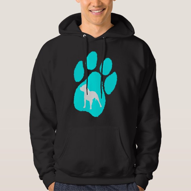 Pitbull Terrier Paw Hoodie (Front)