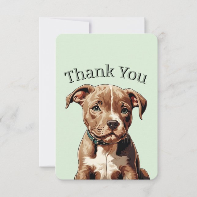 Pitbull Thank You Card Customisable (Front)