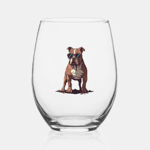 Pitbull The Secret Service Agent Stemless Wine Glass