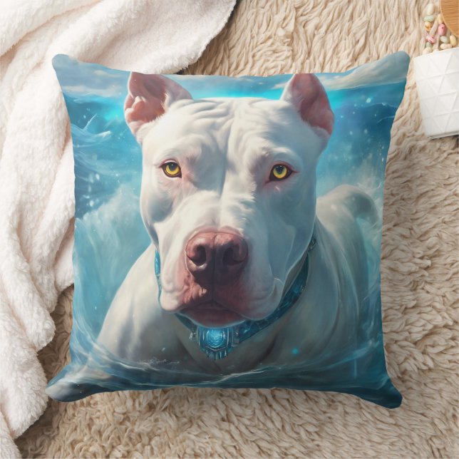 Pitbull Throw Pillow (Blanket)