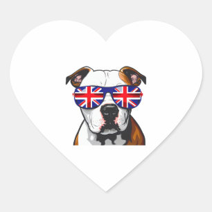 Pitbull United Kingdom Heart Sticker