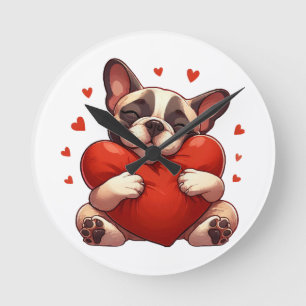 Pitbull Valentine's Day Gifts Round Clock