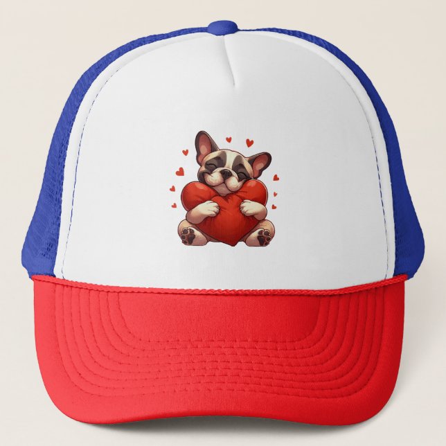 Pitbull Valentine's Day Gifts Trucker Hat (Front)