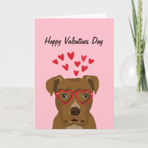 Pitbull Valentines Love Card
