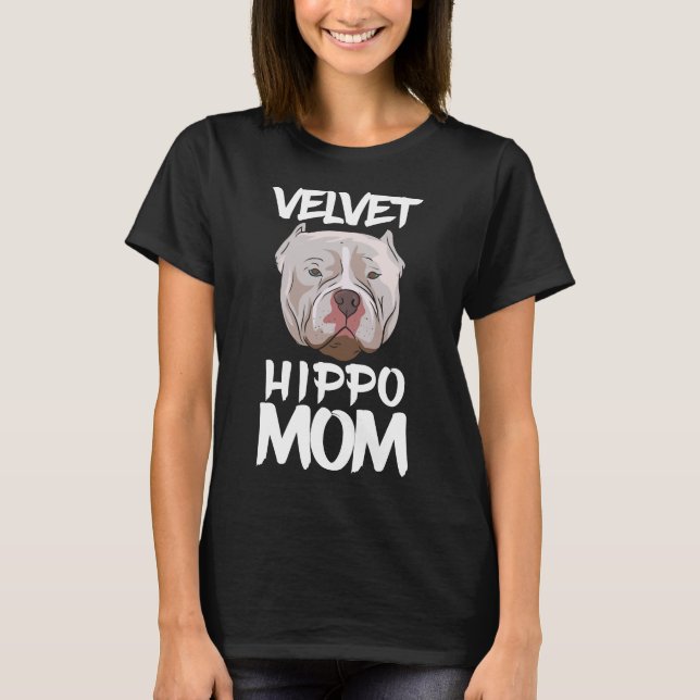 Pitbull Velvet Hippo Dog Mum T-Shirt (Front)